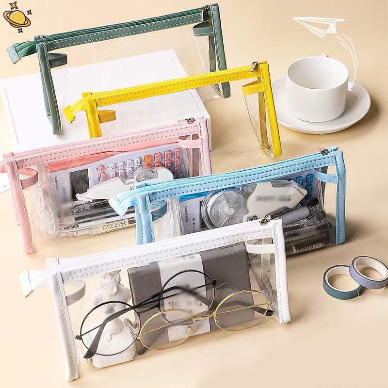 Hàng Mới Về Mới Túi Đựng Bút Trong Suốt Đơn Giản Phong Cách Hàn Quốc