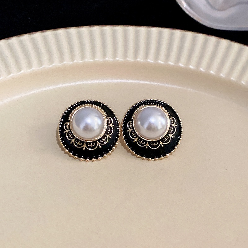 Bông Tai Mạ Bạc Đính Ngọc Trai Sang Trọng Phong Cách Pháp