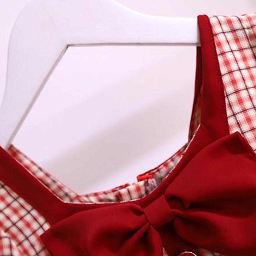 BEAR LEADER Đầm Công Chúa Tartan Tay Ngắn Thời Trang Mùa Hè Hàn Quốc 2023 Mới Cho Bé Gái 4-13 Tuổi