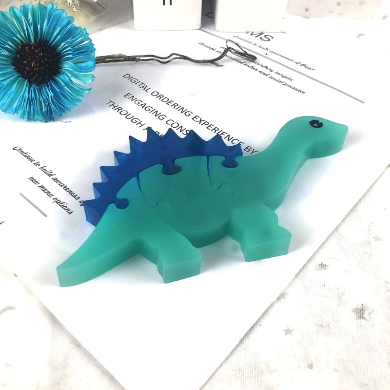 Khuôn Đồ Chơi Lắp Ghép Khủng Long Bằng Silicone Cho Trẻ Em