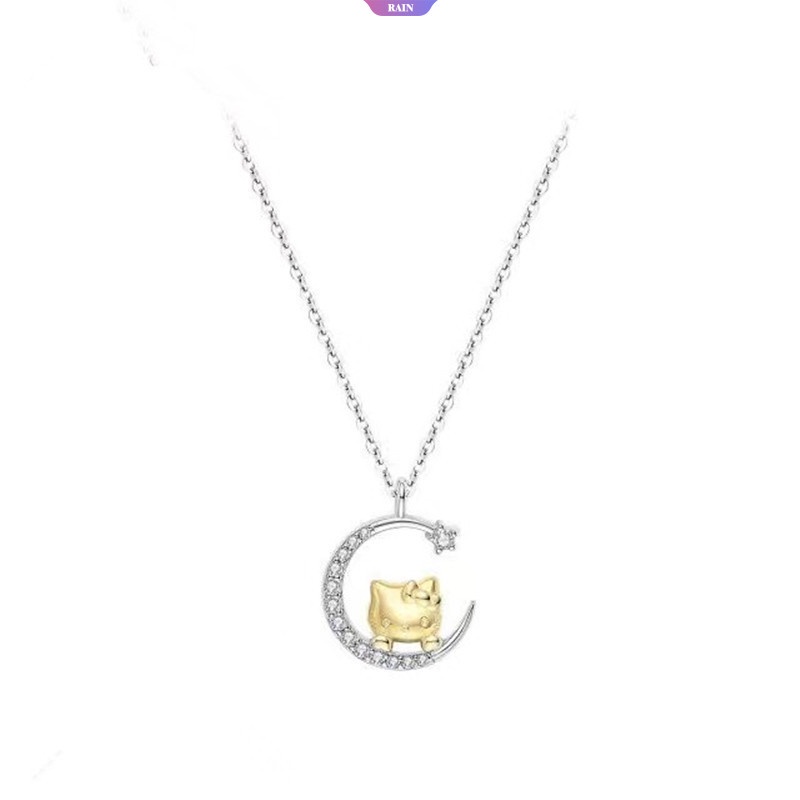 Vòng cổ Mặt Hoạt Hình Sanrio Moon Hello Kitty Thời Trang Chất Lượng Cao Có Thể Điều Chỉnh Cho Nữ [RAIN]