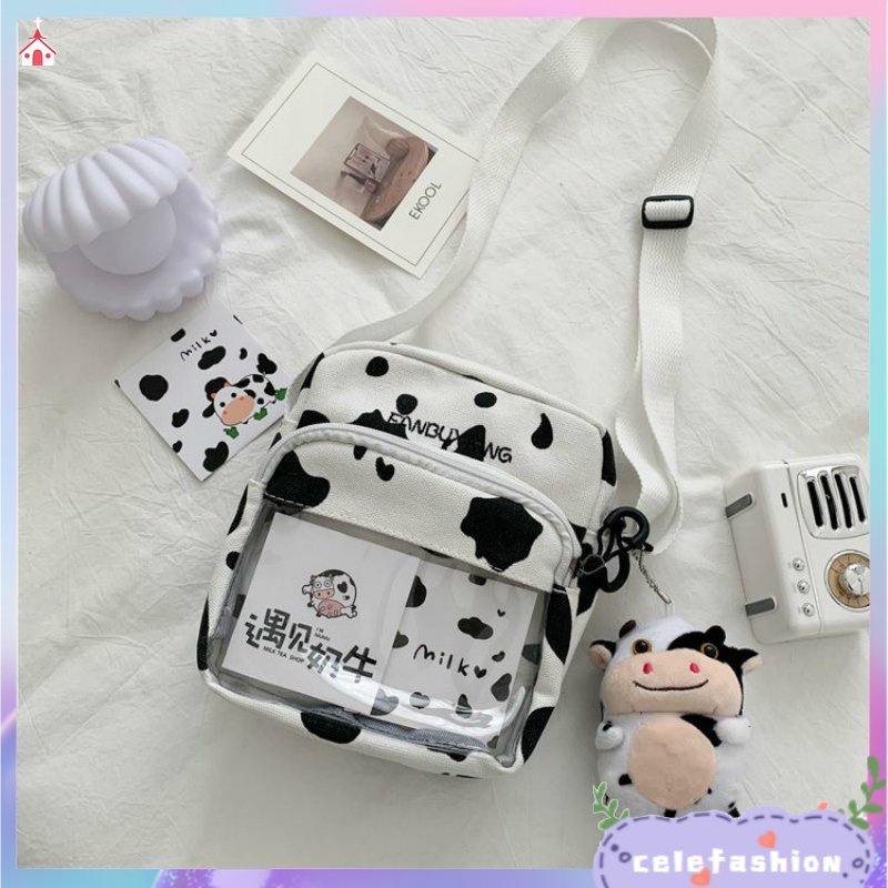 Túi Vải canvas Họa Tiết Bò Sữa Dễ Thương SJHY0412 CFH