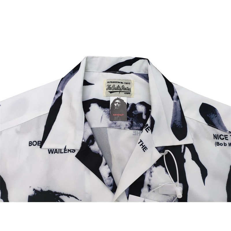 Wa-cko8 MA-Ri8- Bob Marley Áo Sơ Mi Thời Trang Cổ Điển Unisex