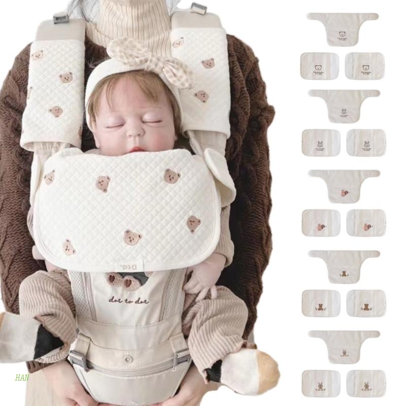 Bộ 3 Khăn Yếm Đeo Vai / Ngực Bằng Cotton Gọn Nhẹ Dễ Thương Tiện Dụng Cho Bé