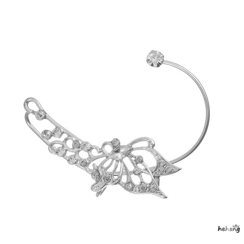 Khuyên Kẹp Vành Tai Hình Bướm Đính Kim Tuyến Lấp Lánh