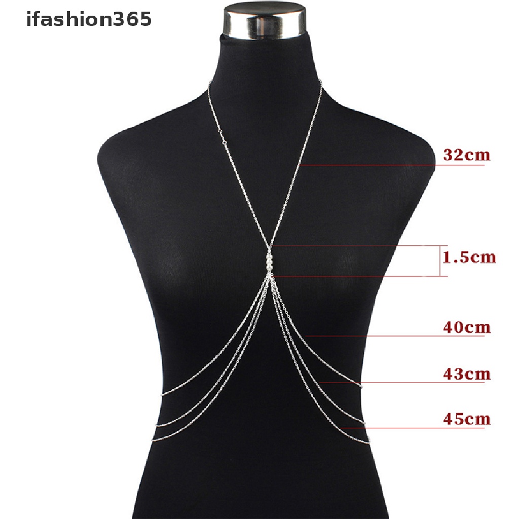 Dây Mắt Xích Đính Ngọc Trai Trang Trí Áo Ngực / Bikini Thời Trang Cho Nữ ifashion365