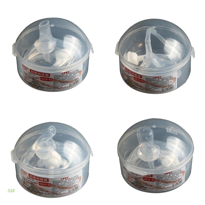 Bình Sữa Silicone Bản Rộng Chống Đầy Hơi Có Ống Hút Thay Thế Cho Bé