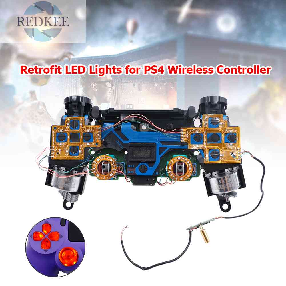 Bộ Nút Bấm Điều Khiển Chơi Game PS4 Có Đèn LED 6 Màu Sắc