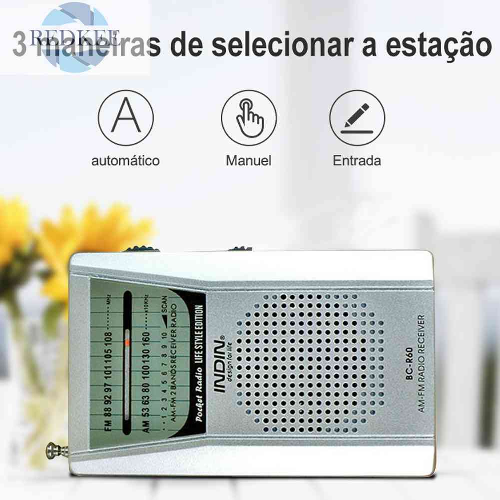 Radio BC-R60 2AA Bỏ Túi Có Giắc Cắm Tai Nghe