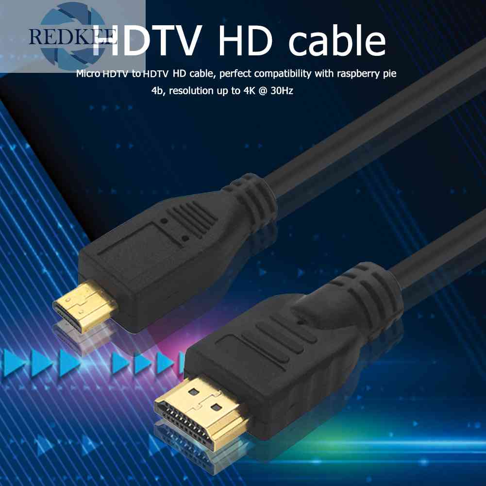 Dây Cáp Chuyển Đổi 1.5m Micro HDMI-compatible Sang HDMI 4K HD Video Cho Raspberry Pi 4B