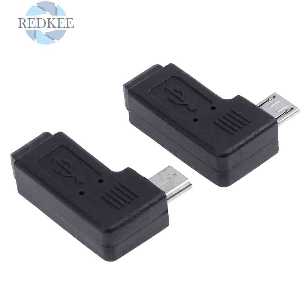 Set 2 Đầu Nối Chuyển Đổi 90 Độ Mini USB Female Sang Micro USB Male