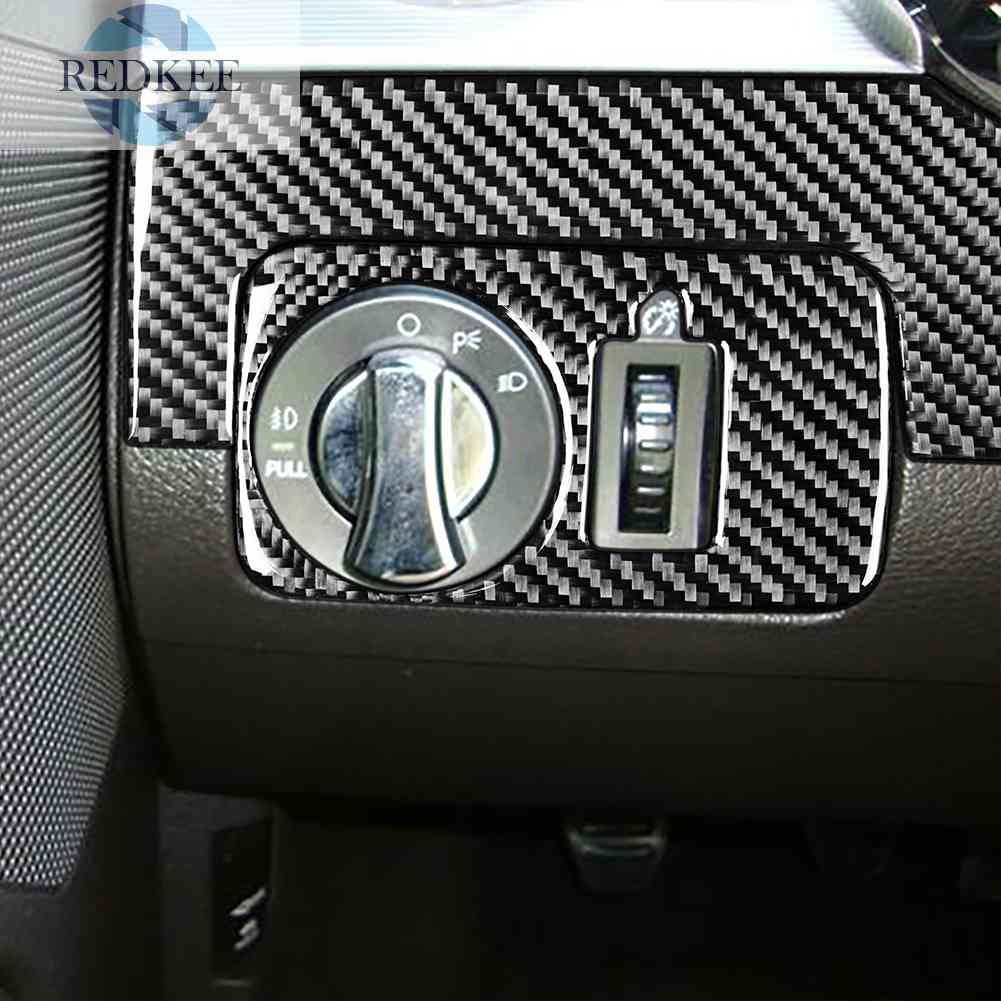 Set 3 Miếng Dán Sợi Carbon Màu Đen Trang Trí Nội Thất Xe Hơi Ford Mustang 2005 2009