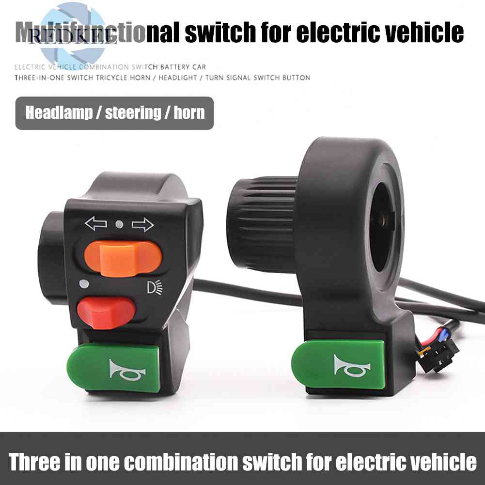 Công Tắc Đèn Pha / Còi Xe Đạp Điện Màu Đen