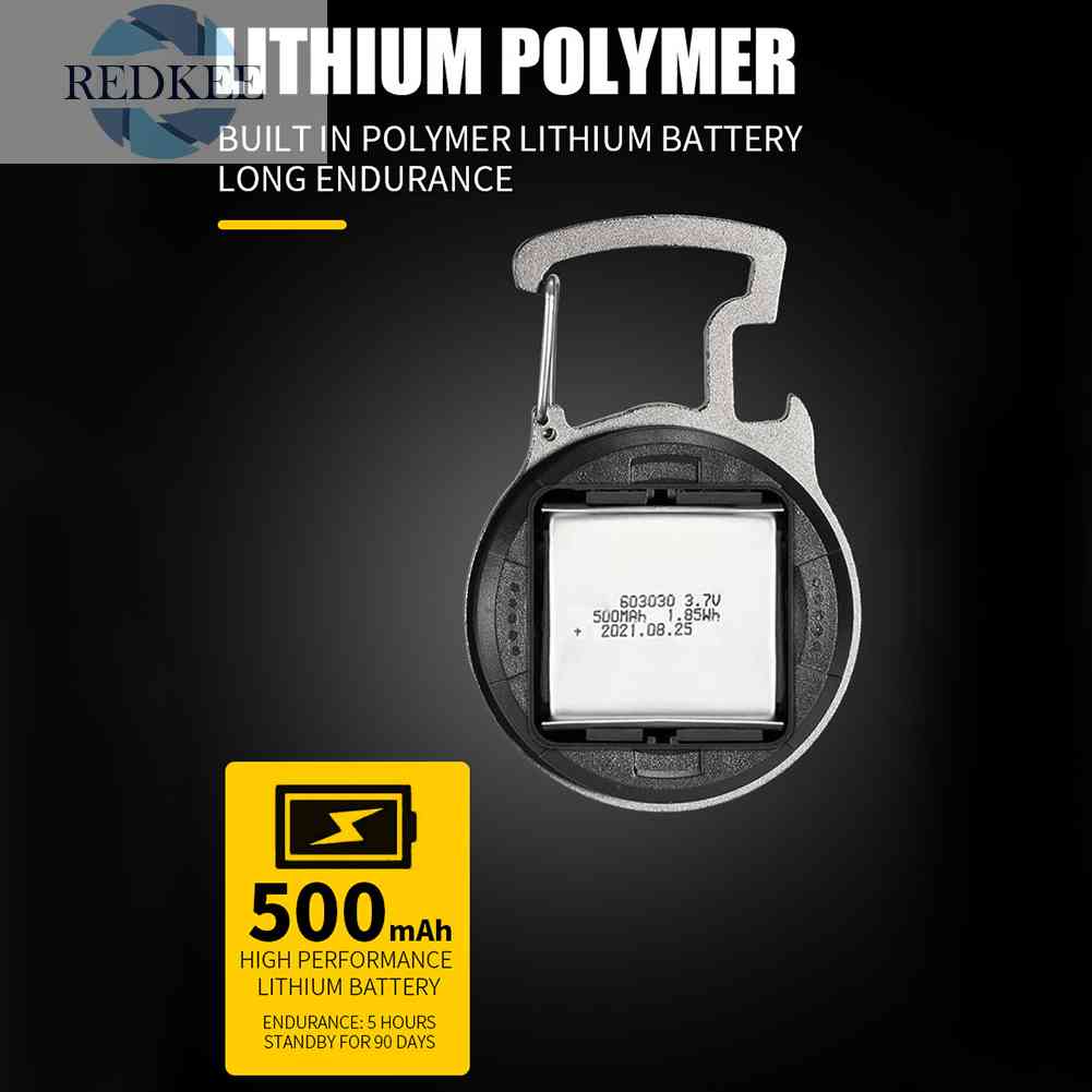 Đèn Pin LED COB 500lm Chống Thấm Nước Kèm Móc Khóa Bỏ Túi Tiện Dụng