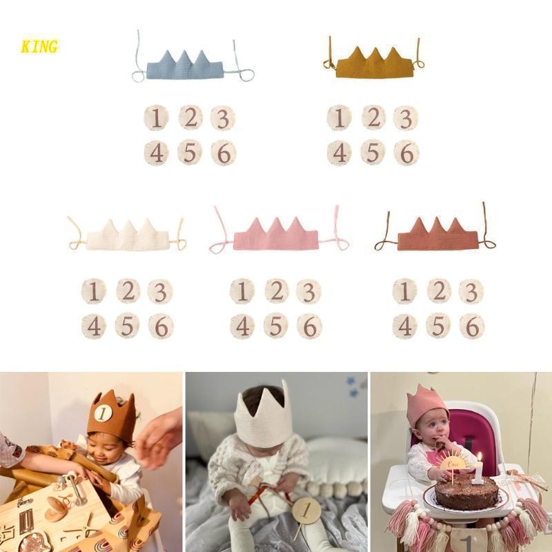 Mũ Sinh Nhật In Chữ Số 0-6 Dùng Làm Đạo Cụ Chụp Ảnh Xinh Xắn Cho Bé