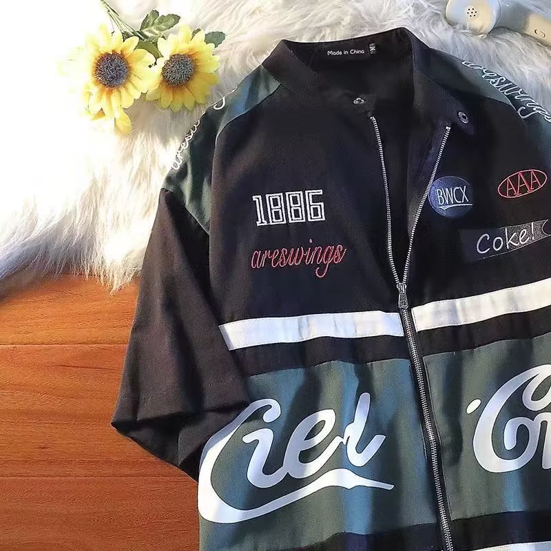 Áo Thun polo Tay Ngắn Thêu Họa Tiết Phong Cách Âu Mỹ Thời Trang Cho Nam Và Nữ