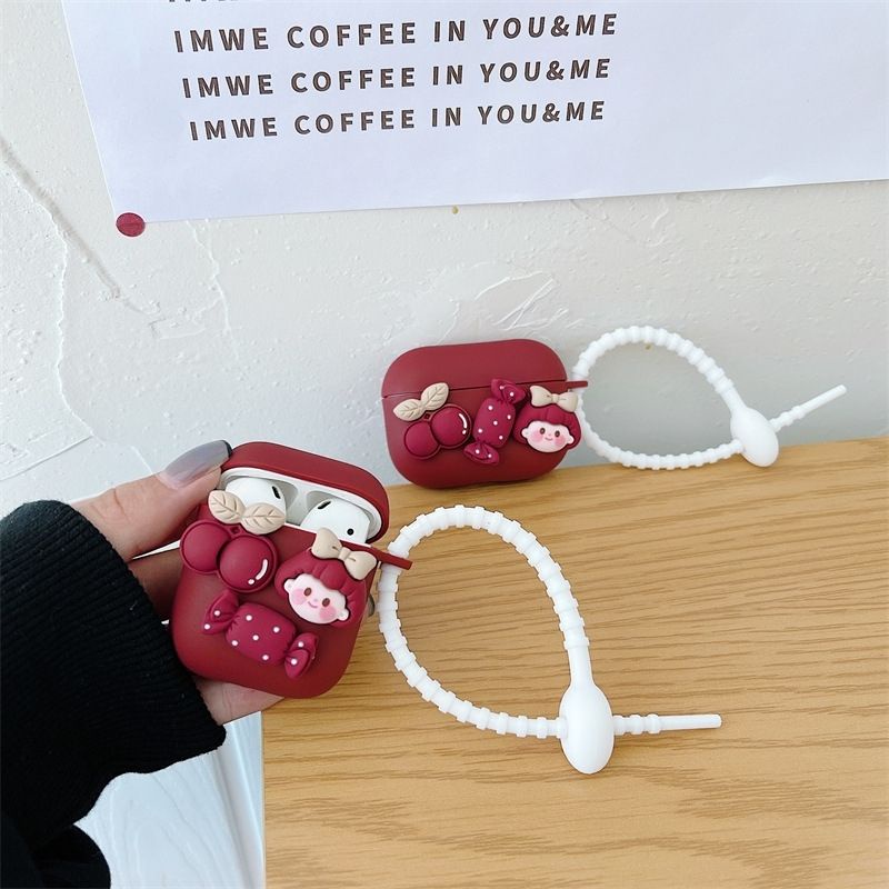 Vỏ Đựng Case Airpods 1/2,3,Pro Bé Kẹo Cherry Chất Liệu TPU Xinh Xắn Dễ Thương - Jerry Shop