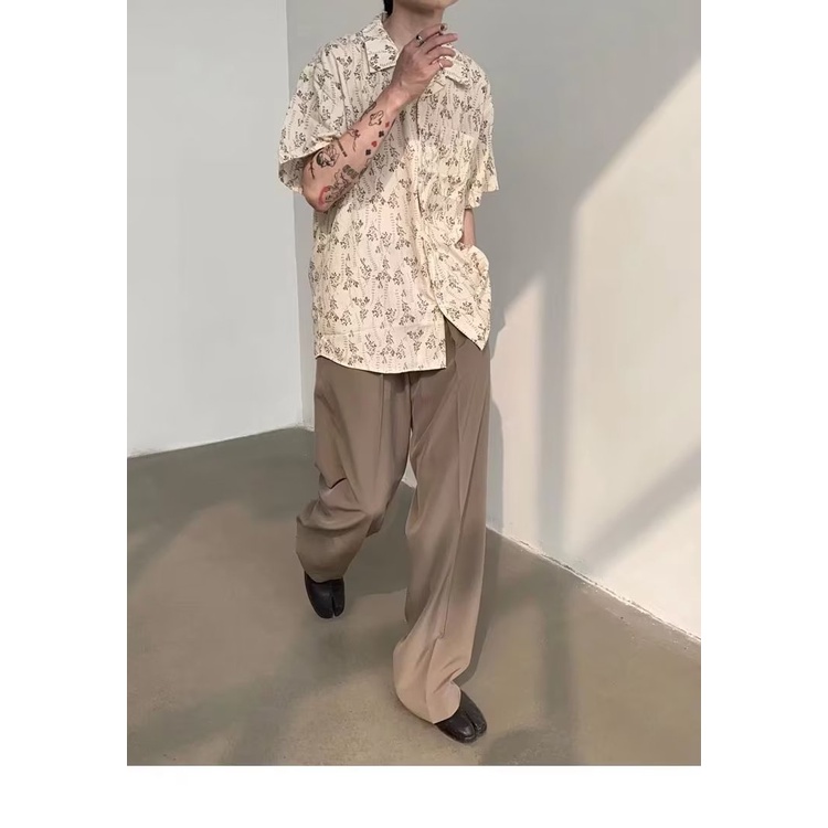 Áo Sơ Mi Ngắn Tay Họa Tiết Hoa Thời Trang Cho Nam