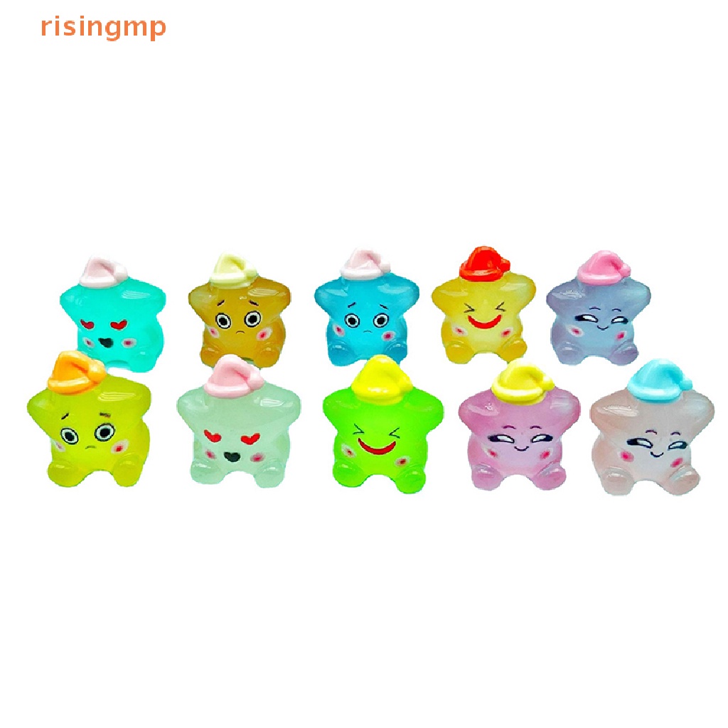 Set 2 Đồ trang trí Ngôi Sao Dạ Quang Mini Bằng Nhựa Resin Dễ Thương Dùng Trang Trí