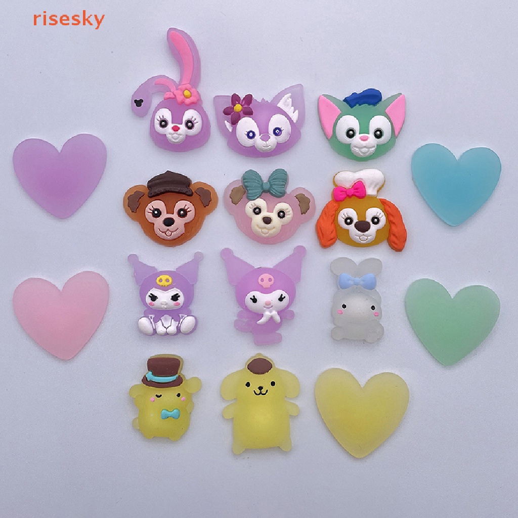 [risesky] Đồ Chơi Miếng Dán Trang Trí Điện Thoại / Xe Hơi Mini Bằng PVC Phát Quang Diy