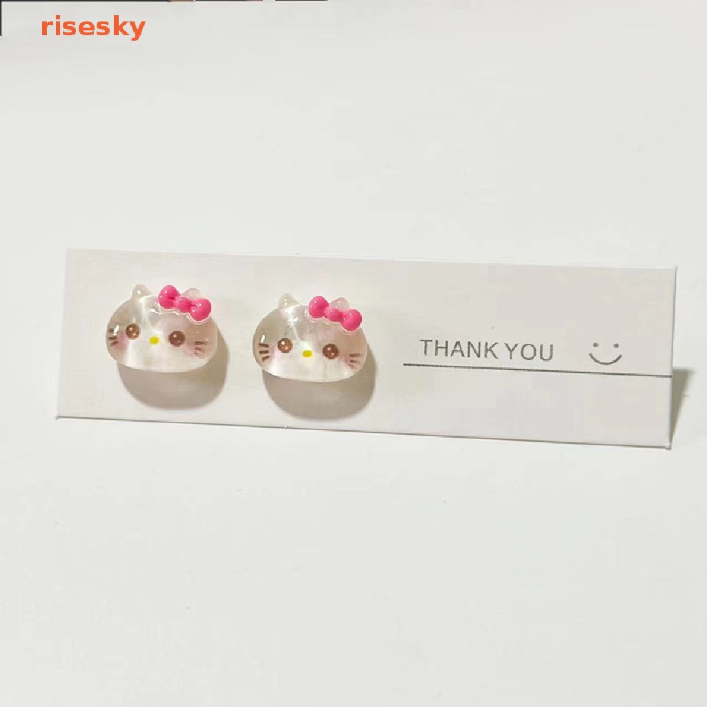 [risesky] Set Bông Tai Sanrio Bằng Nhựa Mềm Phong Cách Harajuku Dễ Thương Cho Nữ
