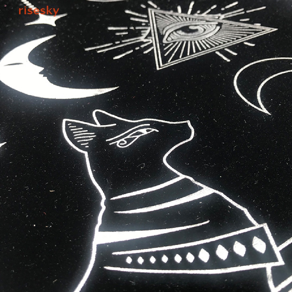[risesky] Khăn Trải Bàn Thẻ Bài Tarot Vải Nỉ Họa Tiết Hoa Lưới Pha Lê Dành Cho Trò Chơi Altar Thiên Văn Học Tài Lộc Tài Lộc