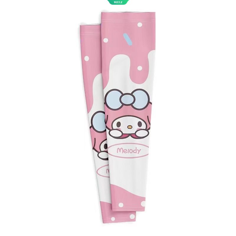 Bao Cánh Tay Chống Nắng Tia UV Bằng Lụa Mát In Hình Sanrio Hello Kitty Cinnamoroll 2023