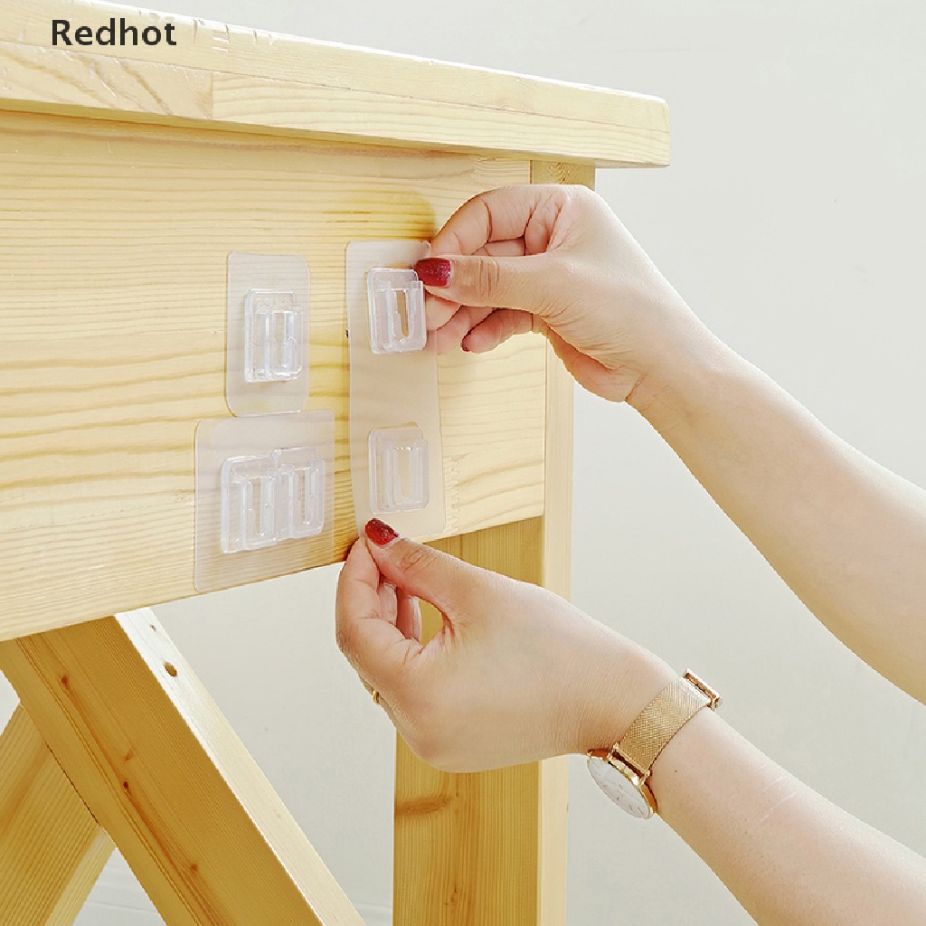 &lt; Redhot &gt; Móc Treo Đồ Dán Tường Trong Suốt Hai Mặt Có Giác Hút Mạnh