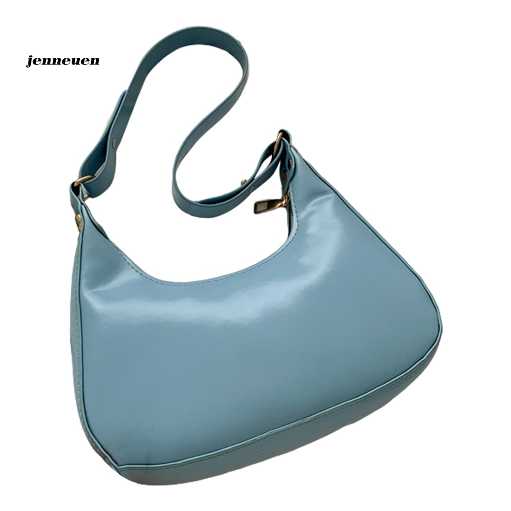 Jen Túi Xách Đeo Vai Giả Da Hình Mặt Trăng Sức Chứa Lớn Đa Năng Có Dây Đeo Vai Cho Tiệc Cưới