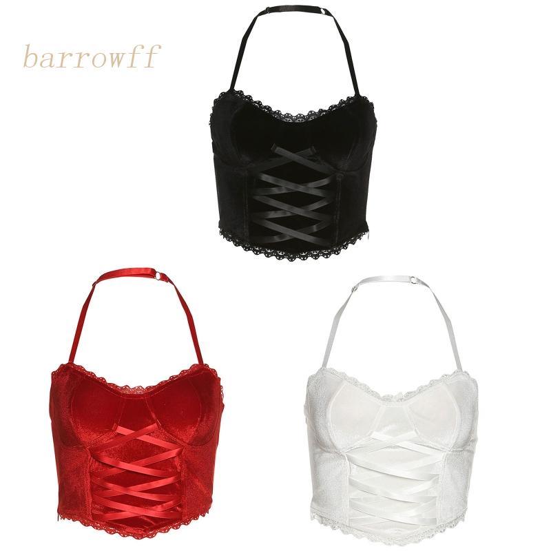 Brroa Áo Lót Dạng Lửng Hai Dây Cổ Chữ V Gợi Cảm Phong Cách Gothic Harajuku Cho Nữ Fron