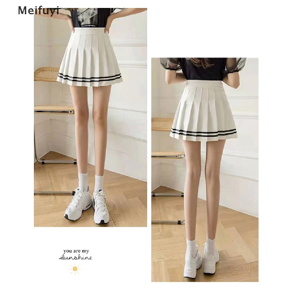 [Meifuyi] Chân Váy Chữ A Xếp Ly Lưng Cao Phong Cách Harajuku Đáng Yêu Cho Nữ Sinh 2023