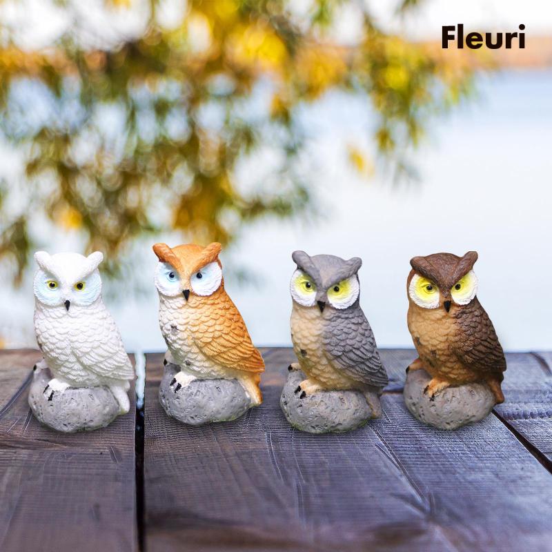 Set 4 Chậu Cây Bonsai Hình Chim Cú Dùng Trang Trí Nhà Cửa / Sân Vườn