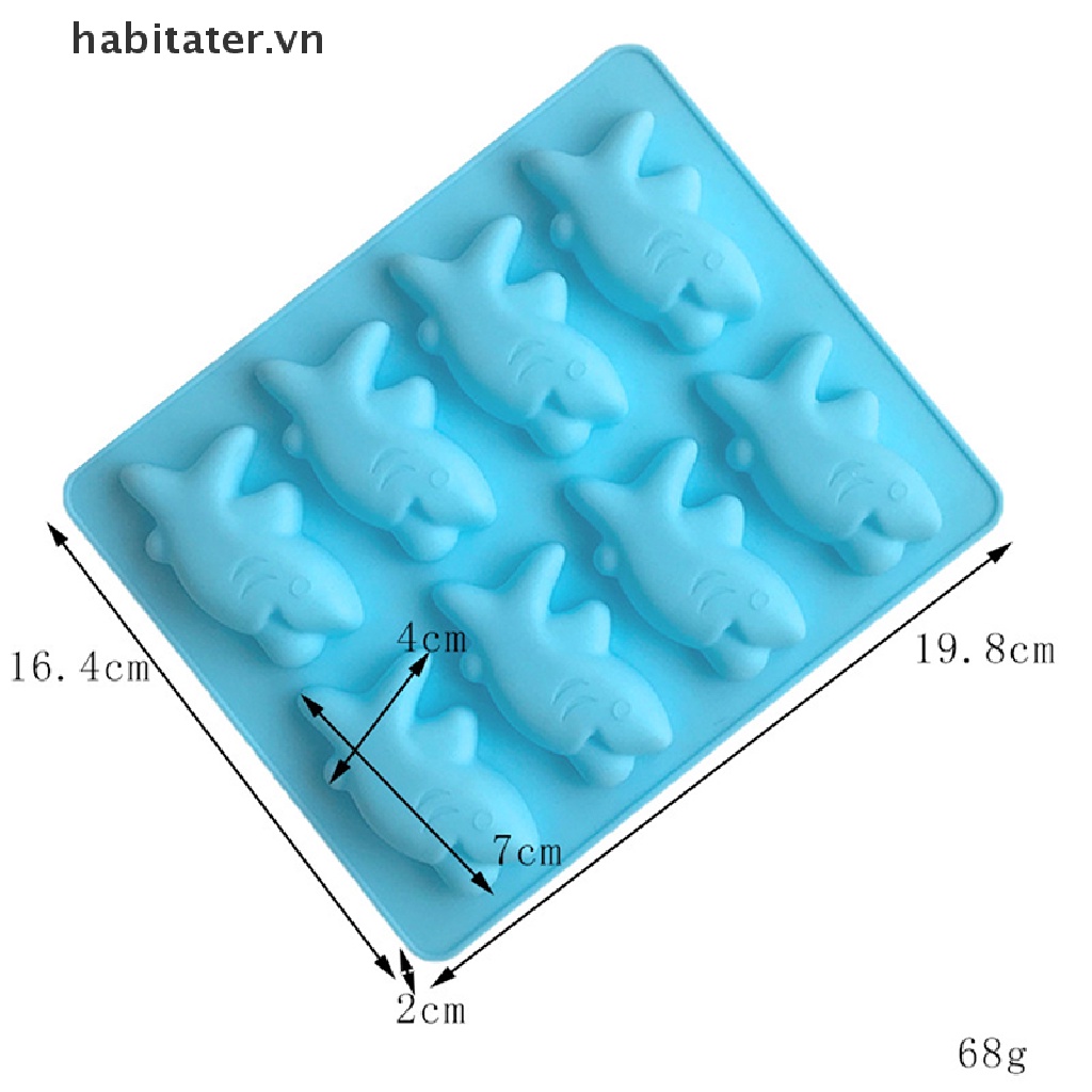 Khuôn Silicon Làm Bánh Hình Cá Mập 3D Độc Đáo