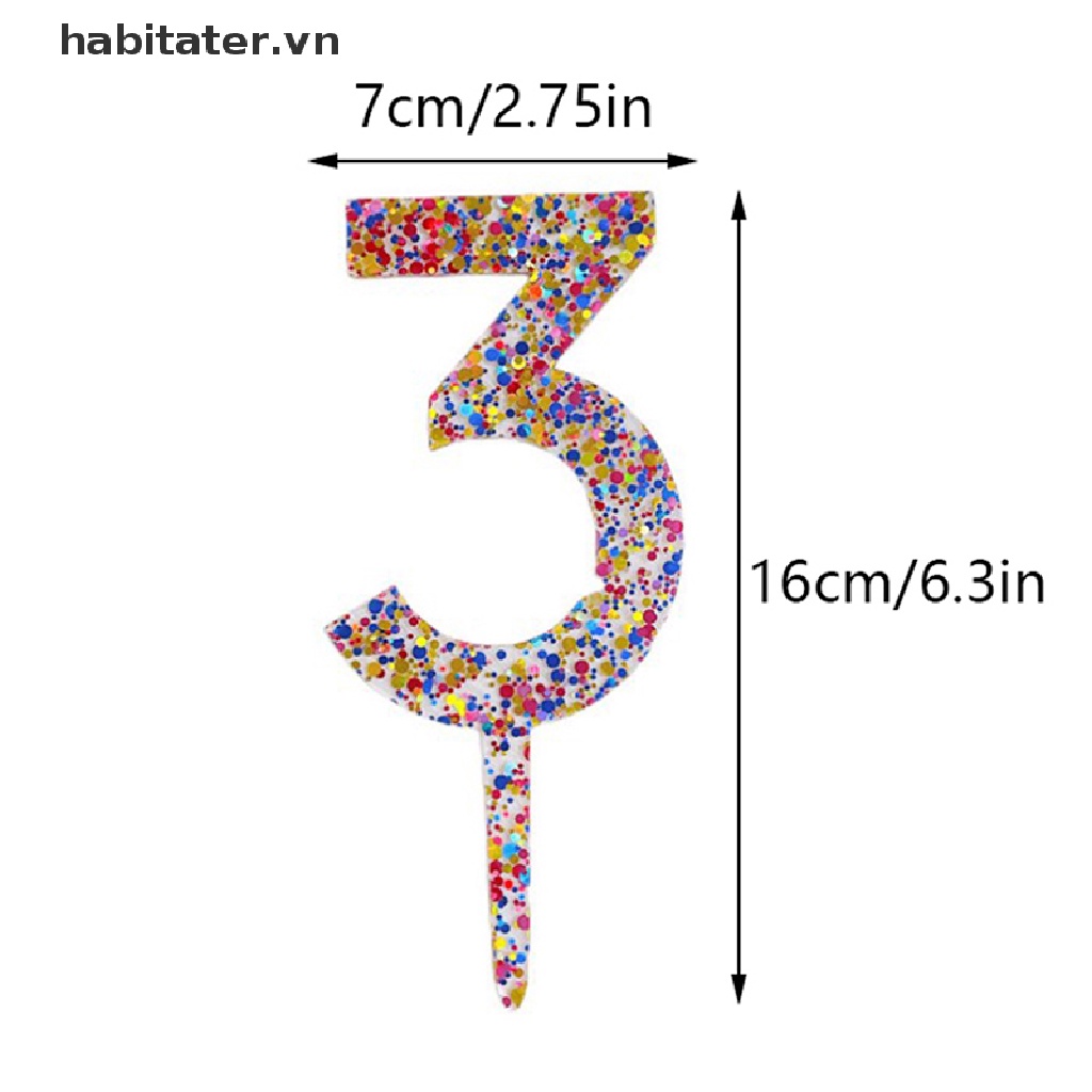 Chữ Số Từ 0-9 Trang Trí Bánh Kem Sinh Nhật