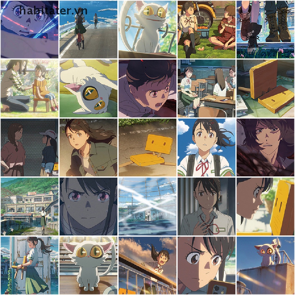 Bộ 62 Miếng Dán Hoạt Hình Anime Dùng Trang Trí Sổ Tay / Hành Lý / Laptop