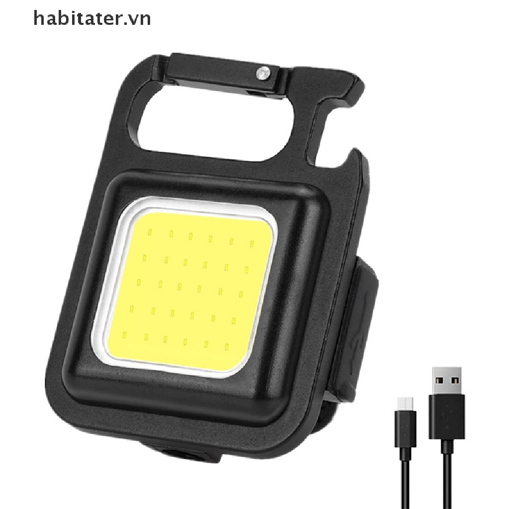 Móc Khóa Đèn LED Mini Di Động Kèm Nút Bần Có Thể Sạc Lại Bằng Cổng USB Đa Ứng Dụng Cho Hoạt Động Ngoài Trời