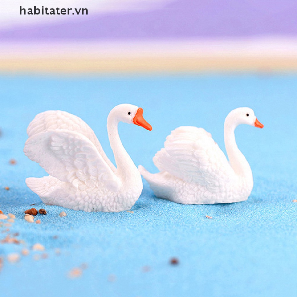 Mô Hình Thiên Nga Bằng Nhựa Resin Trang Trí Tiểu Cảnh