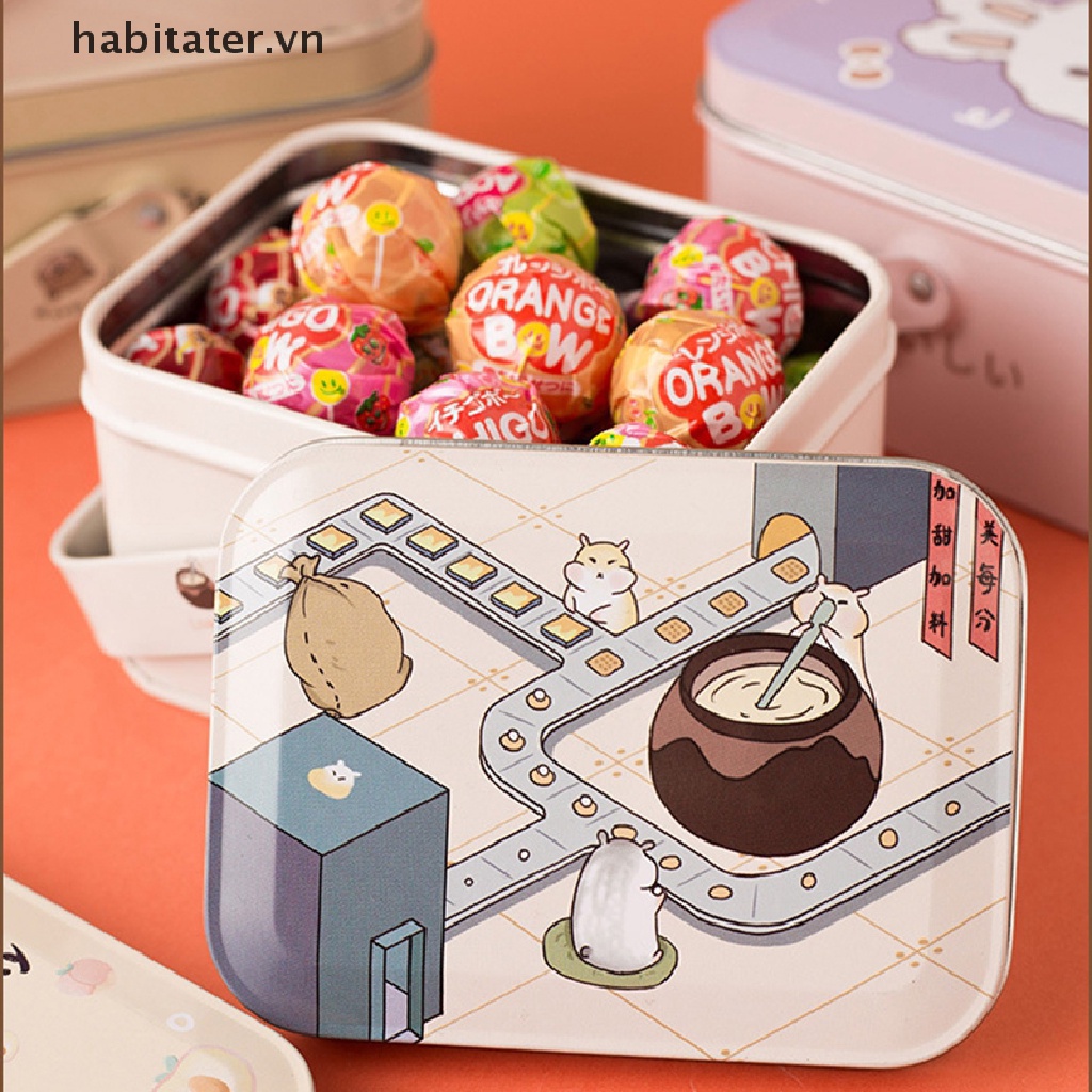 1 Hộp Đựng Kẹo Hình Vali Nhỏ Bằng Thiếc Phong Cách Vintage