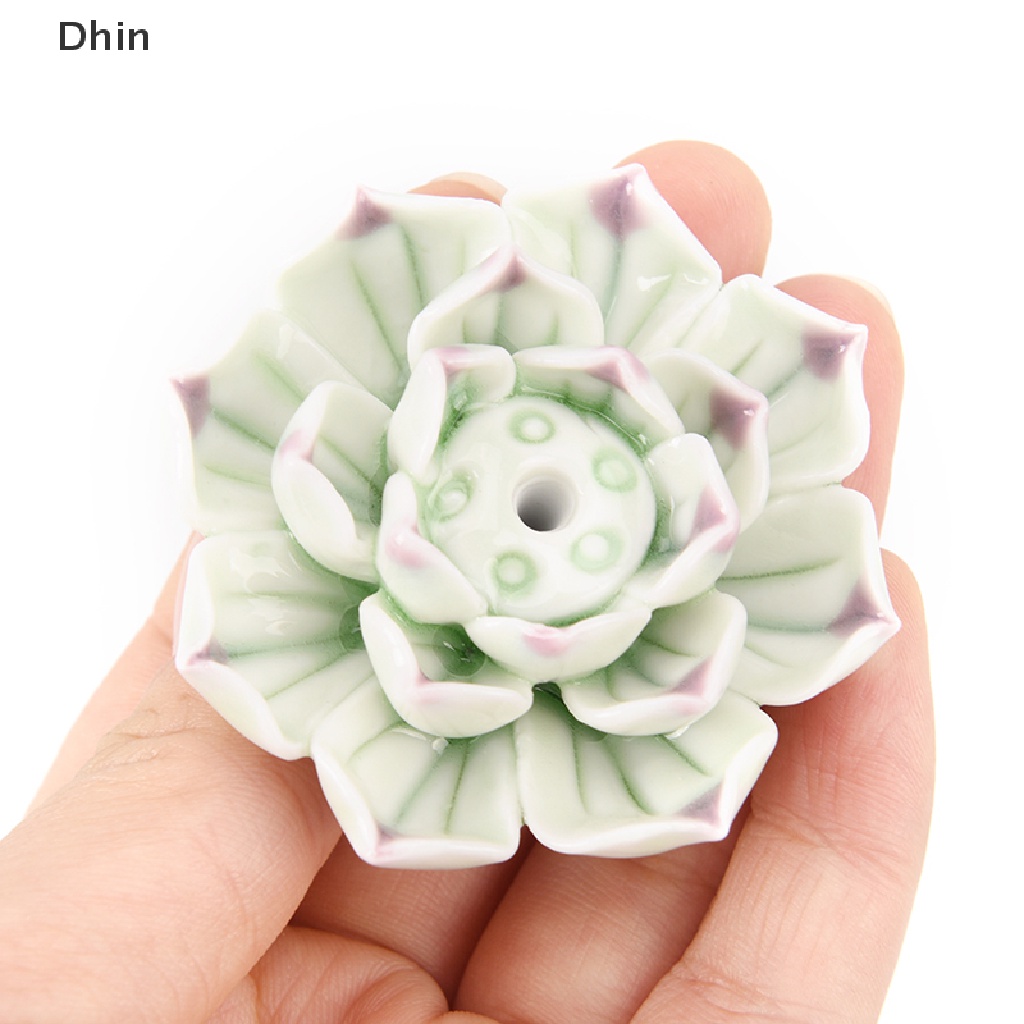 Đế Đốt Trầm Hương Bằng Sứ 1 / 3 Lỗ Hình Hoa Sen Độc Đáo