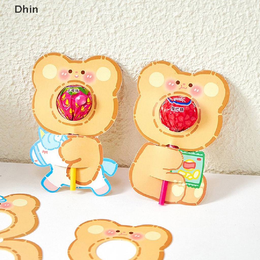 Bộ 10 Thẻ Hình Động Vật Dễ Thương Dùng Trang Trí Kẹo Mút