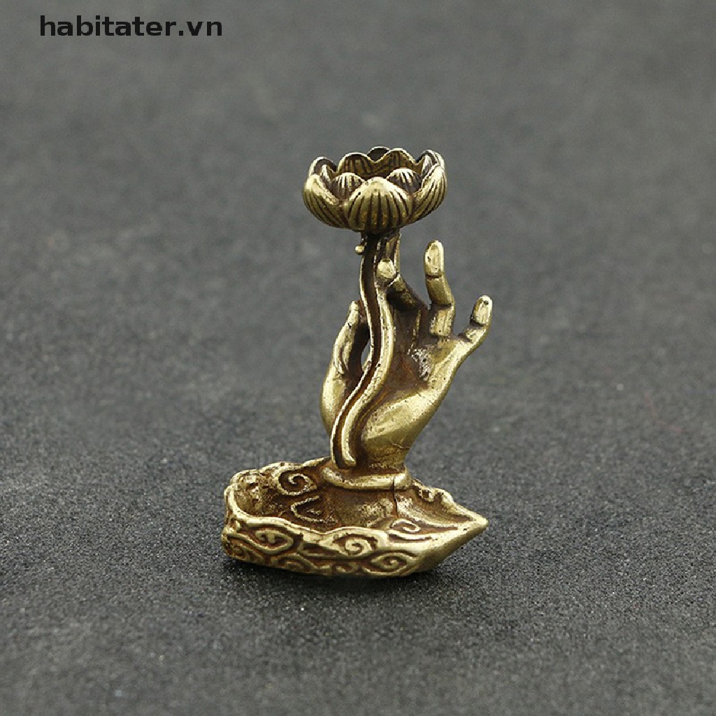 Thác Khói Trầm Hương Hình Bàn Tay Phật Bằng Đồng Nguyên Chất