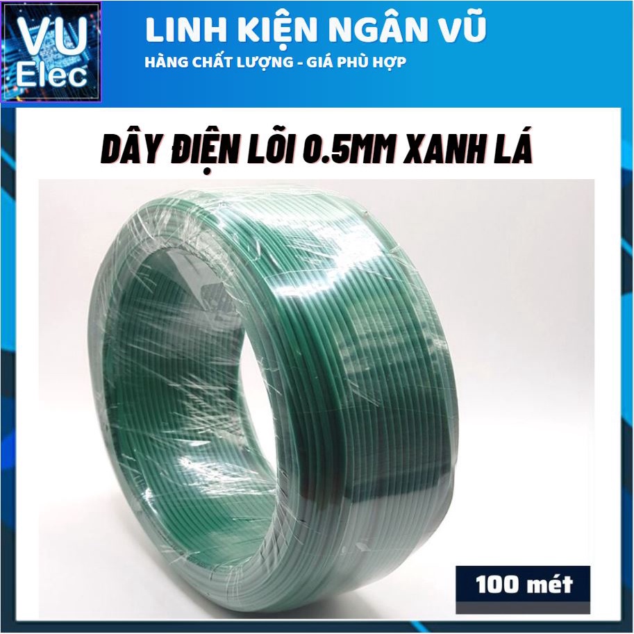 Cuộn dây điện 0.5mm màu xanh, dây điện nhiều lõi