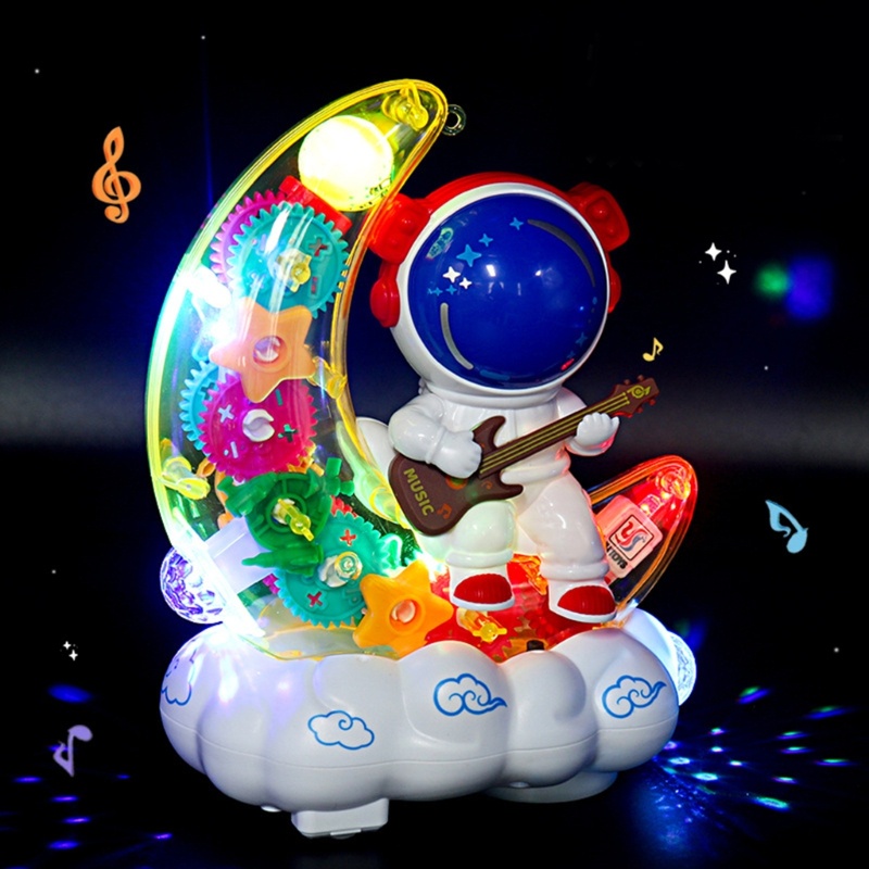 Đồ Chơi Bánh Răng Cơ Học Điện Tử Trong Suốt Hình Phi Hành Gia Có Đèn Cho Trẻ Em