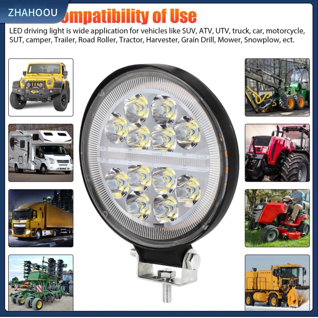 ☃Nhà Cửa☃ Set 2 Thanh Đèn Led Tròn 4-inch 36w Ánh Sáng Trắng Cao Dành Cho Ô Tô