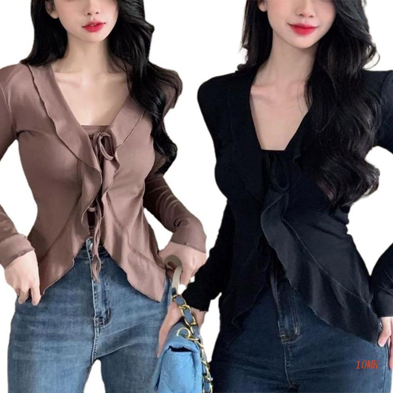 Áo Sơ Mi Nữ Cổ Chữ V Màu Trơn Quyến Rũ Thời Trang Mùa Hè 2023 Màu Sắc
