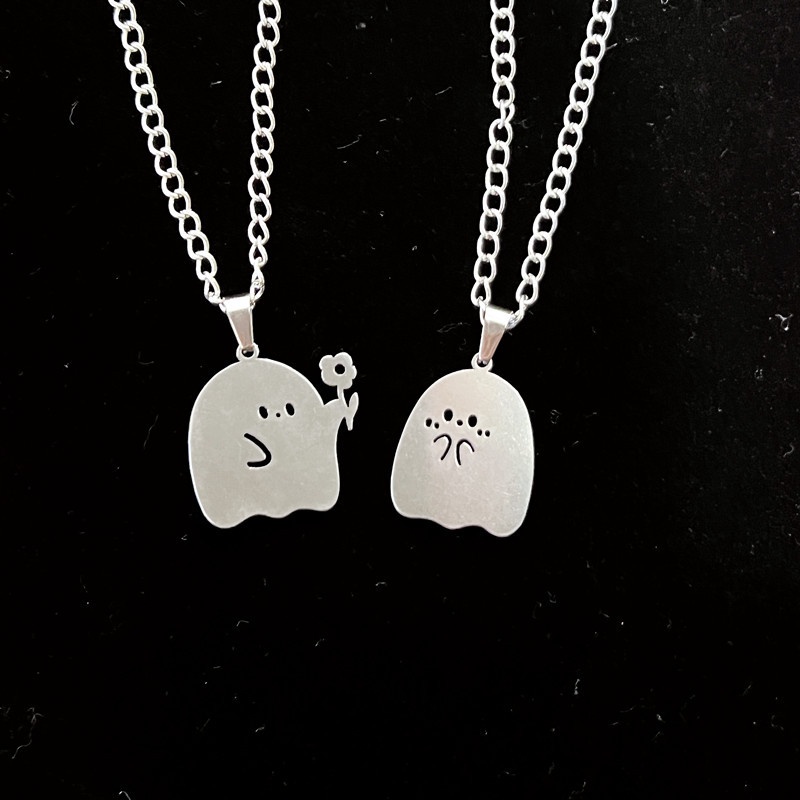 Vòng cổ Mặt Hình Ma Nhỏ Dễ Thương Phong Cách Harajuku Cho Cặp Đôi