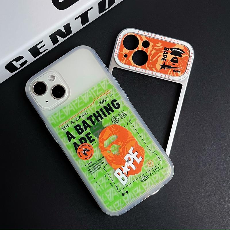 Ốp Điện Thoại Silicon TPU Mềm Mạ Điện Họa Tiết BAPE 2 Trong 1 Bảo Vệ Toàn Diện Cho iphone 14 13 12 11 Pro Max