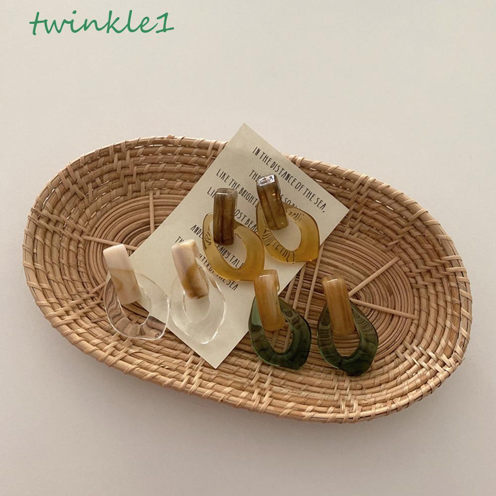 Bông Tai Nhựa Trong Suốt Phong Cách Vintage Cho Nữ