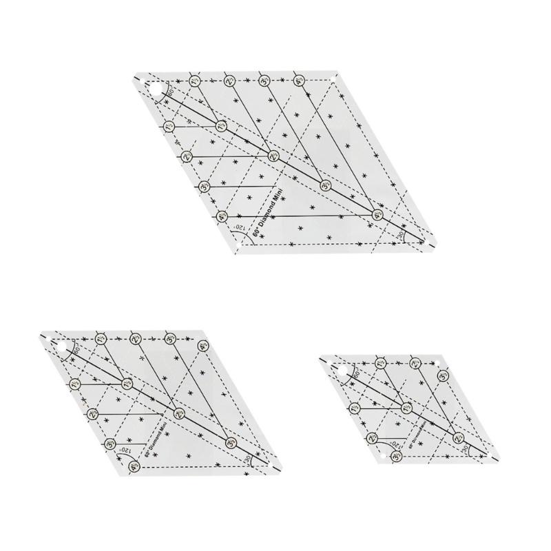 Thước Đo Cắt Bằng Acrylic Xoay 60 Độ Chuyên Dụng Cho May Vá DIY