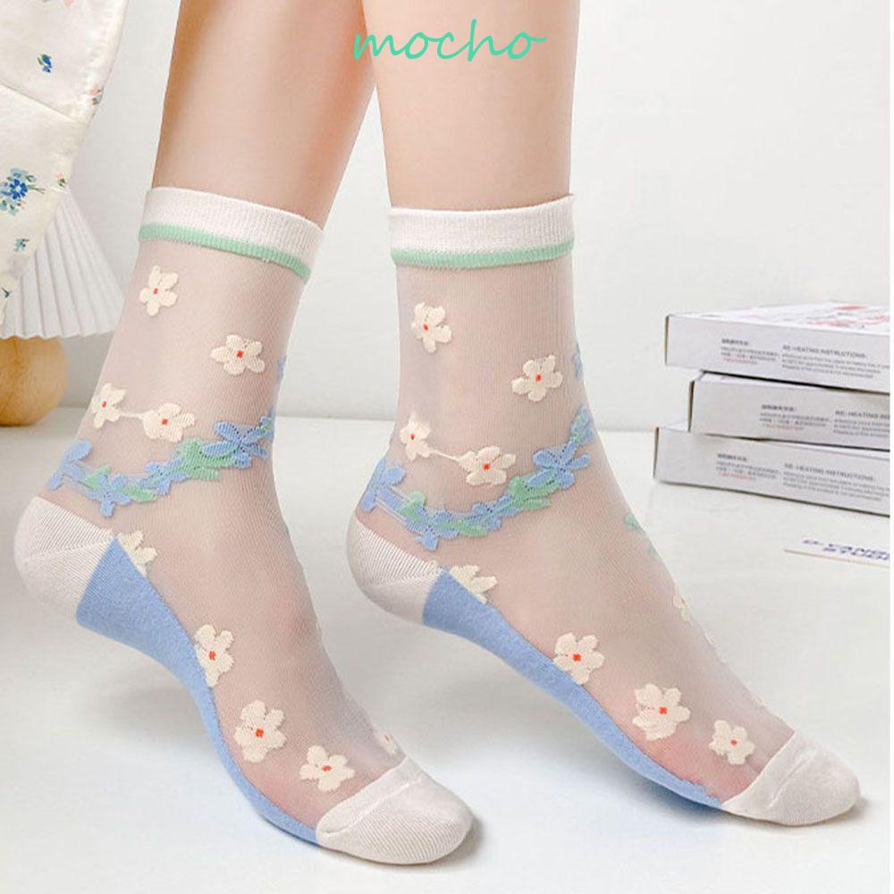 Vớ Lụa Thủy Tinh Siêu Mỏng Họa Tiết Hoa Phong Cách Nhật Bản Thời Trang Mùa Hè Cho Nữ